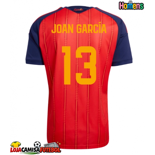 Camisa de Futebol Espanha Joan Garcia #13 Equipamento Principal Mundo 2026 Manga Curta